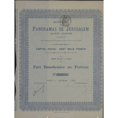 Sté des Panorama de Jérusalem