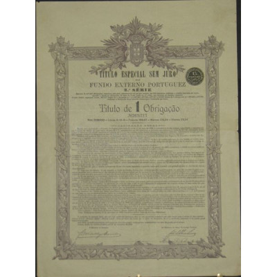 Titulo Especial Sem Juro do Fundo Externo Portuguez 3 % 3° série