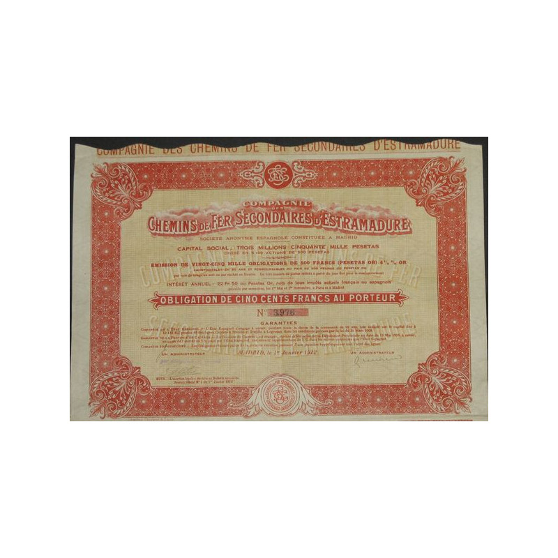 Cie des Chemins de Fer Secondaires d'Estramadure