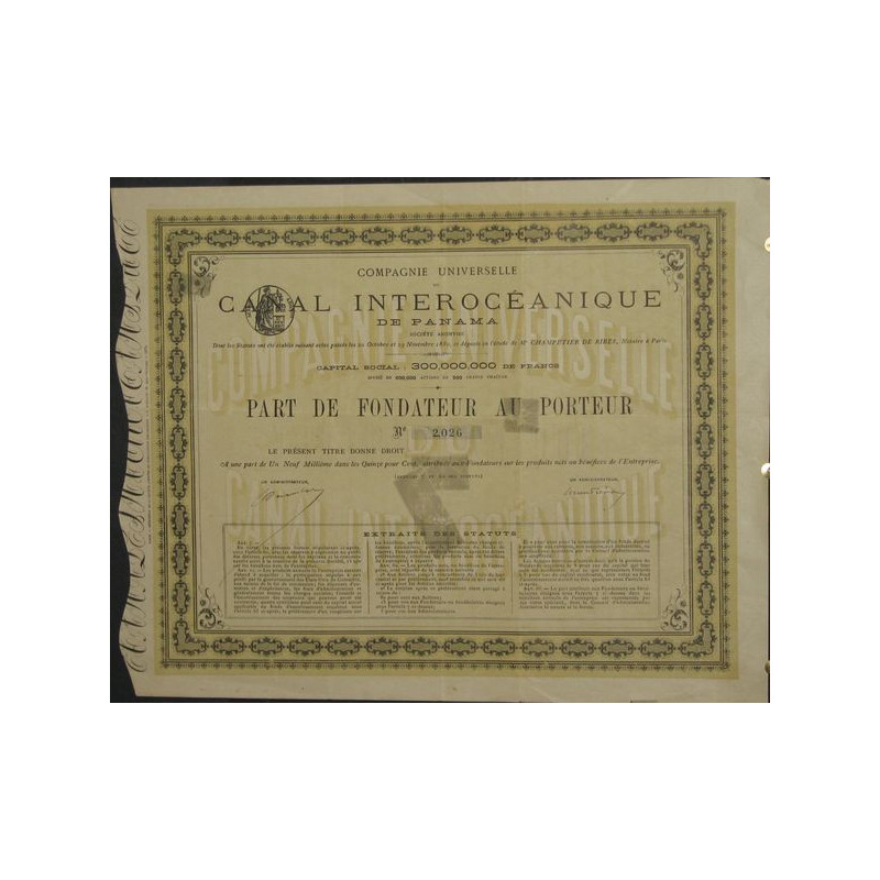 Cie Universelle du Canal Interocéanique de Panama (PF)