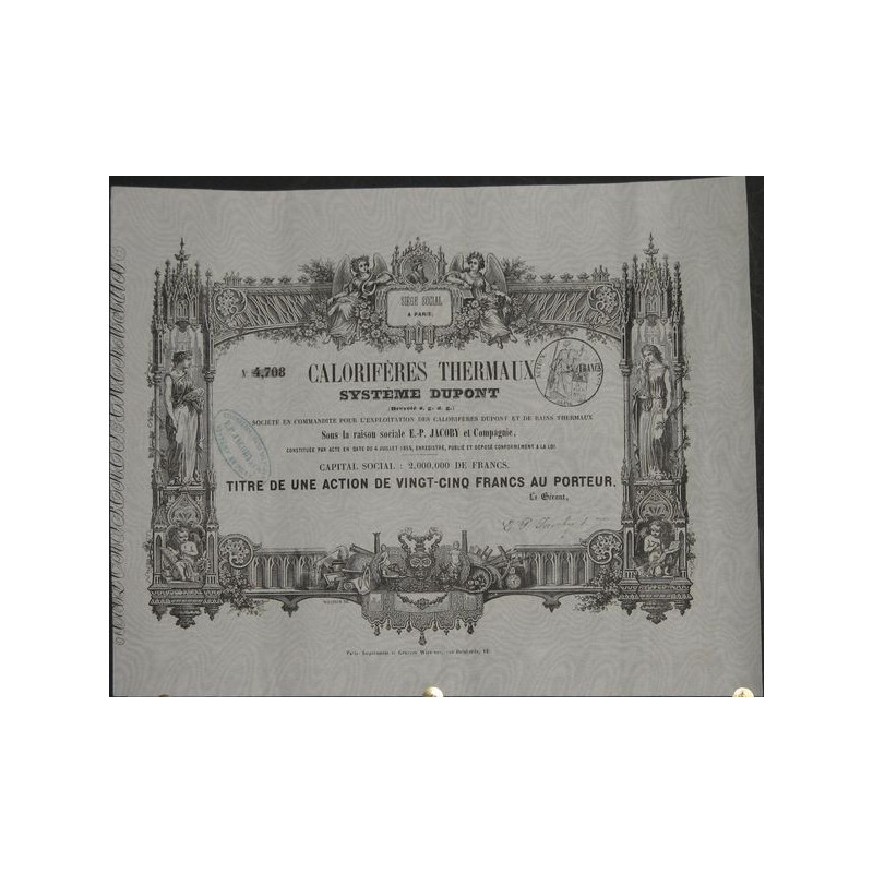 Calorifères Thermaux Système Dupont (Breveté s.g.d.g.) - E.-P. Jacoby et Cie (Act)