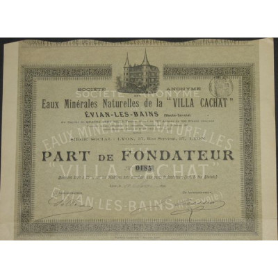 S.A. des Eaux Minérales Naturelles de la "Villa Cachat" - Evian-les-Bains
