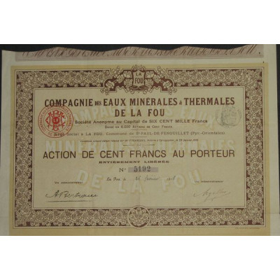 Cie des Eaux Minérales & Thermales de la Fou