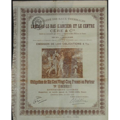 Sté des Eaux Thermales de Lamalou-le-Bas (l'ancien) et le Centre - Cère & Cie