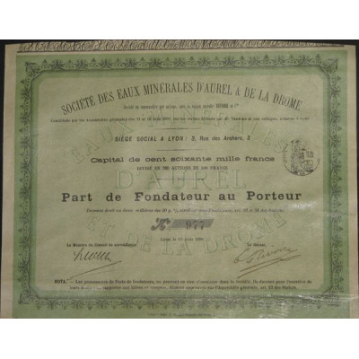 Sté des Eaux Minérales d'Aurel & de la Drôme