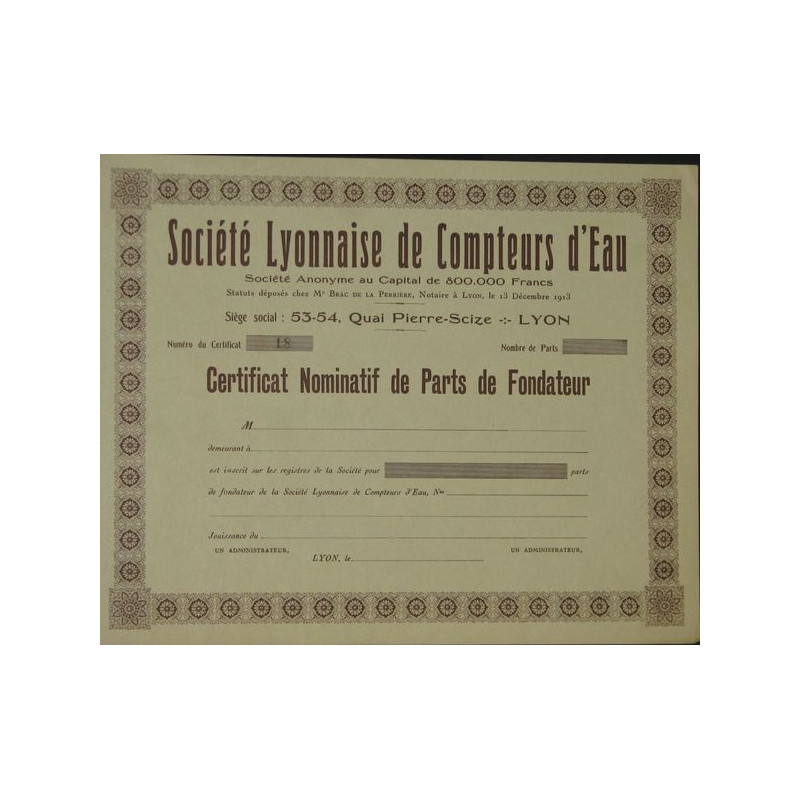 Sté Lyonnaise de Compteurs d'Eau (blanquette)