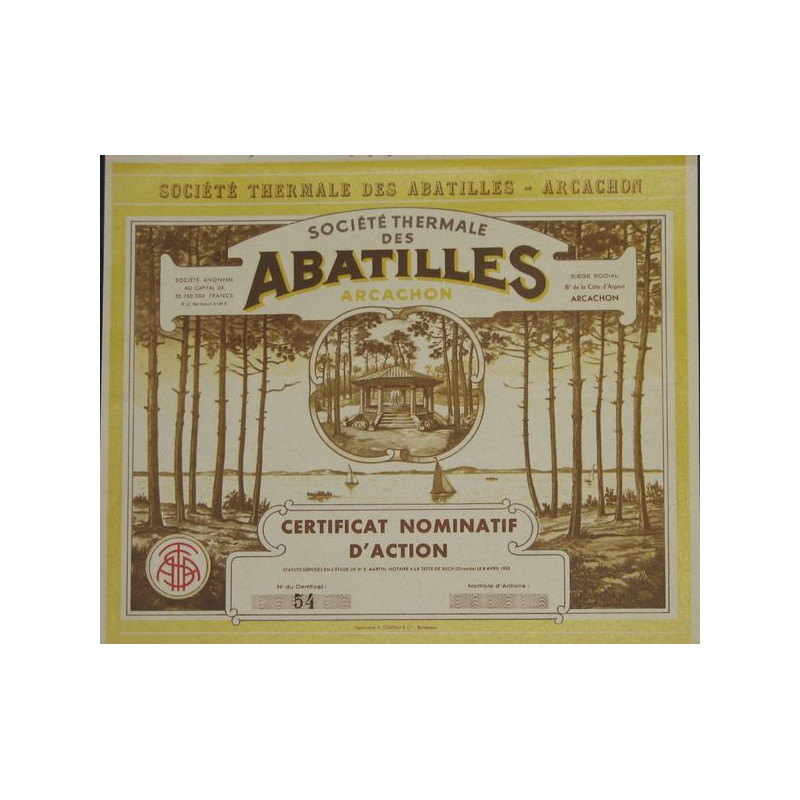 Sté Thermale des Abatilles - Arcachon (Certif) (blanquette)