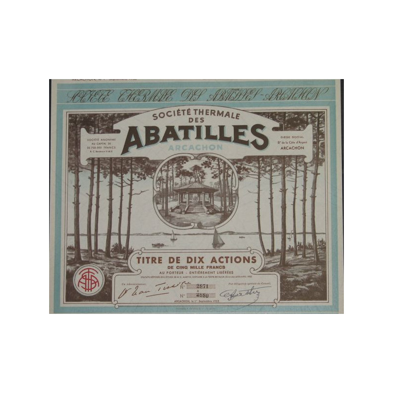 Sté Thermale des Abatilles - Arcachon (10 Act)