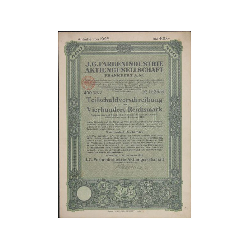 J.G. Farbenindustrie Aktiengesellschaft (400 Rm)