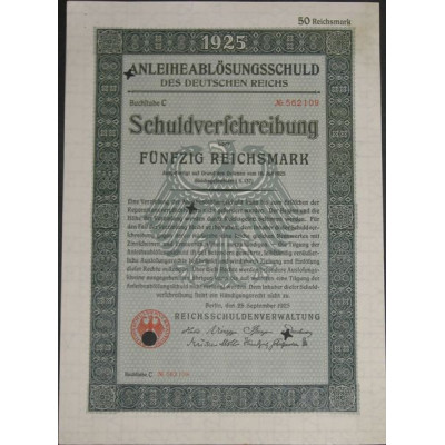 Anleiheablösungsschuld des Deutschen Reischs (50 Rm) (modèle1)