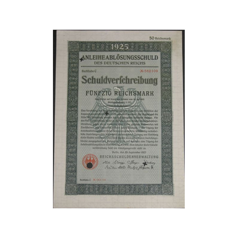 Anleiheablösungsschuld des Deutschen Reischs (50 Rm) (modèle1)