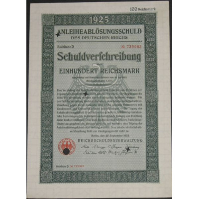 Anleiheablösungsschuld des Deutschen Reischs (100 Rm) (modèle1)