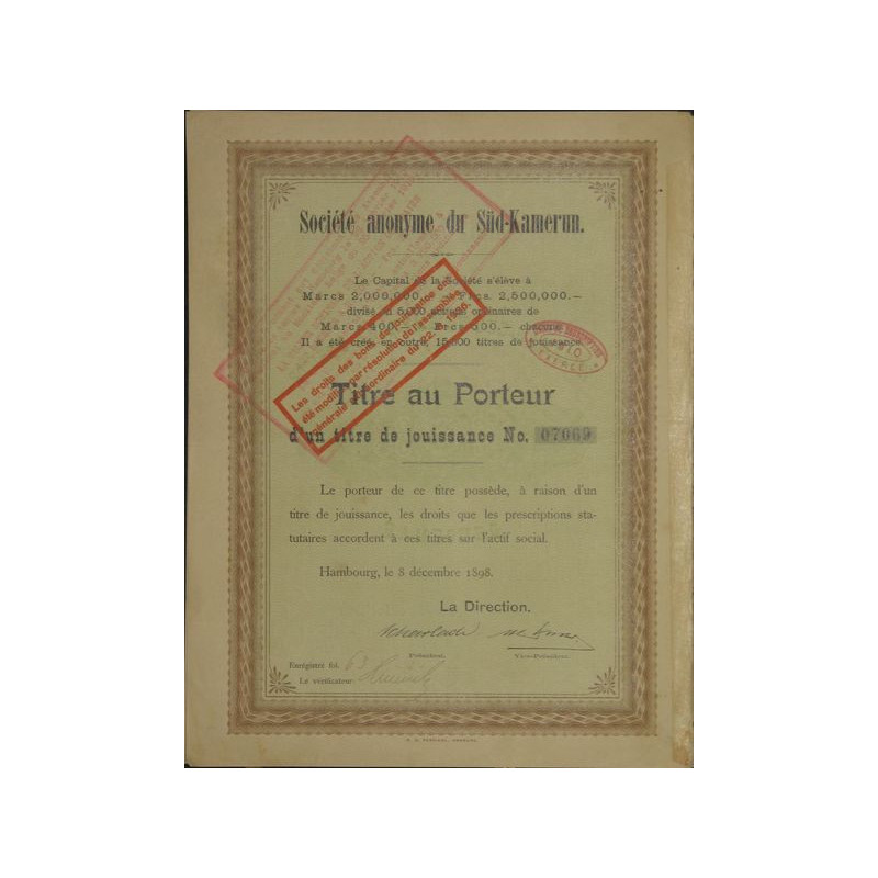S.A. du Süd-Kamerun (Jouissance)