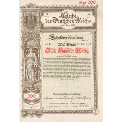 Anleihe des Deutschen Reichs vom Jahre 1892 (200 Marks)