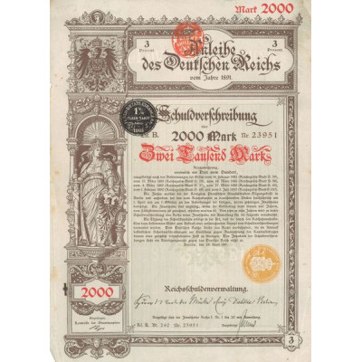 Anleihe des Deutschen Reichs vom Jahre 1892 (2000 Marks)