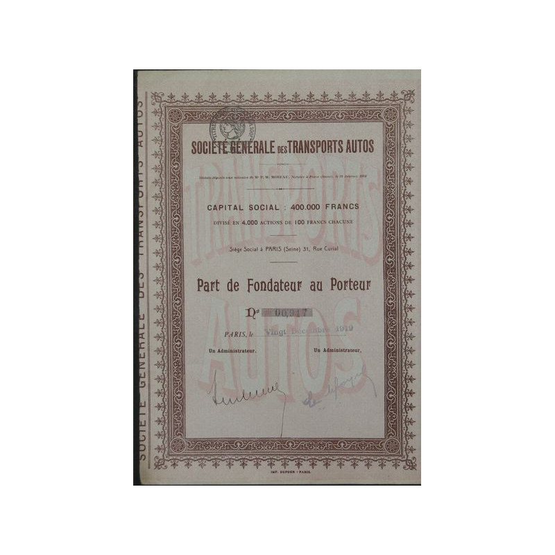 Sté Gale des Transports Autos