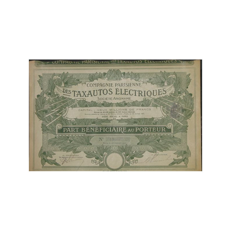 Cie Parisienne des Taxautos Electriques (PB)