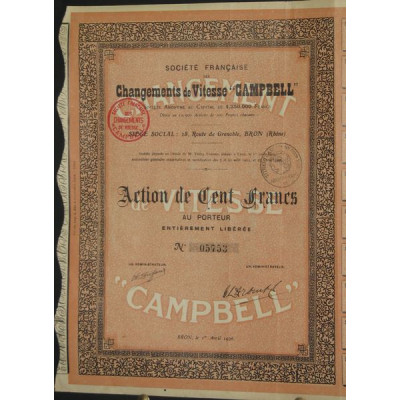 Sté Française des Changements de Vitesse "Campbell"