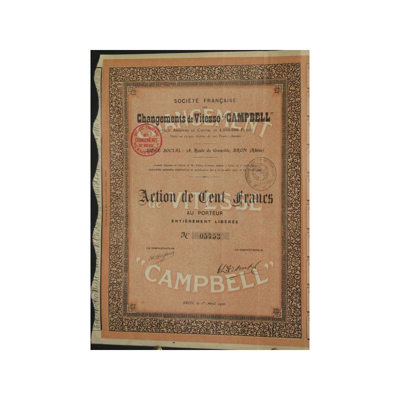 Sté Française des Changements de Vitesse "Campbell"