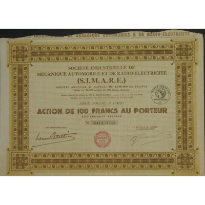 Sté Industrielle de Mécanique Automobile et de Radio-Electricité (S.I.M.A.R.E.)