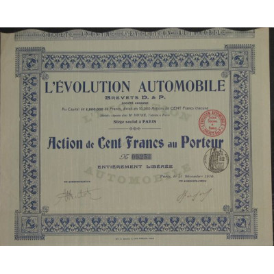 L'Evolution Automobile Brevets D. & P.