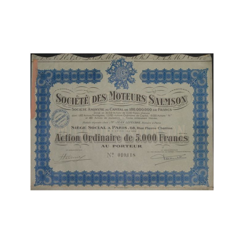Sté des Moteurs Salmson (Act O)
