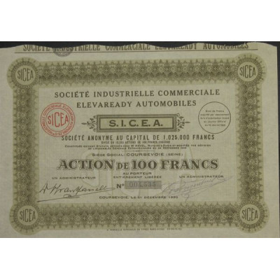 Sté Industrielle Commerciale Elevaready Automobiles S.I.C.E.A.