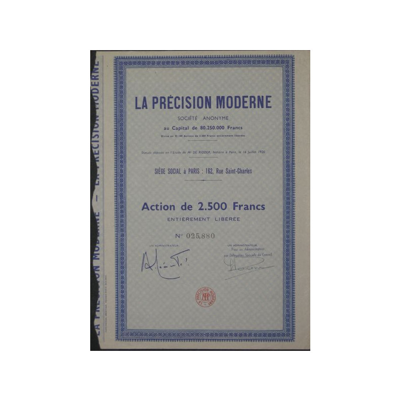 La Précision Moderne (Act 2500 F)