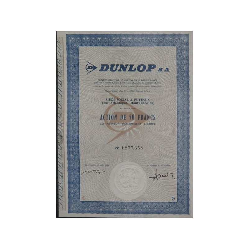 Dunlop S.A. (Act 50 F)
