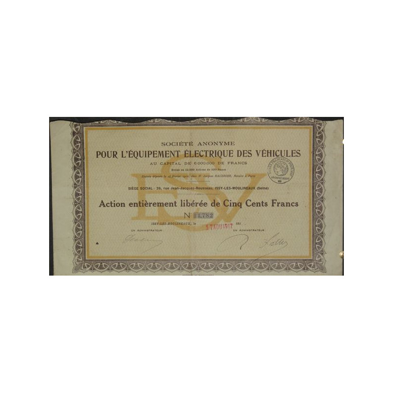 S.A. pour l'Equipement Electrique des Véhicules