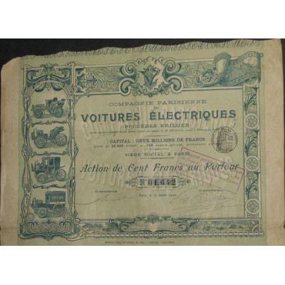 Cie Parisienne des Voitures Electriques (Procédés Kriéger) (Act)
