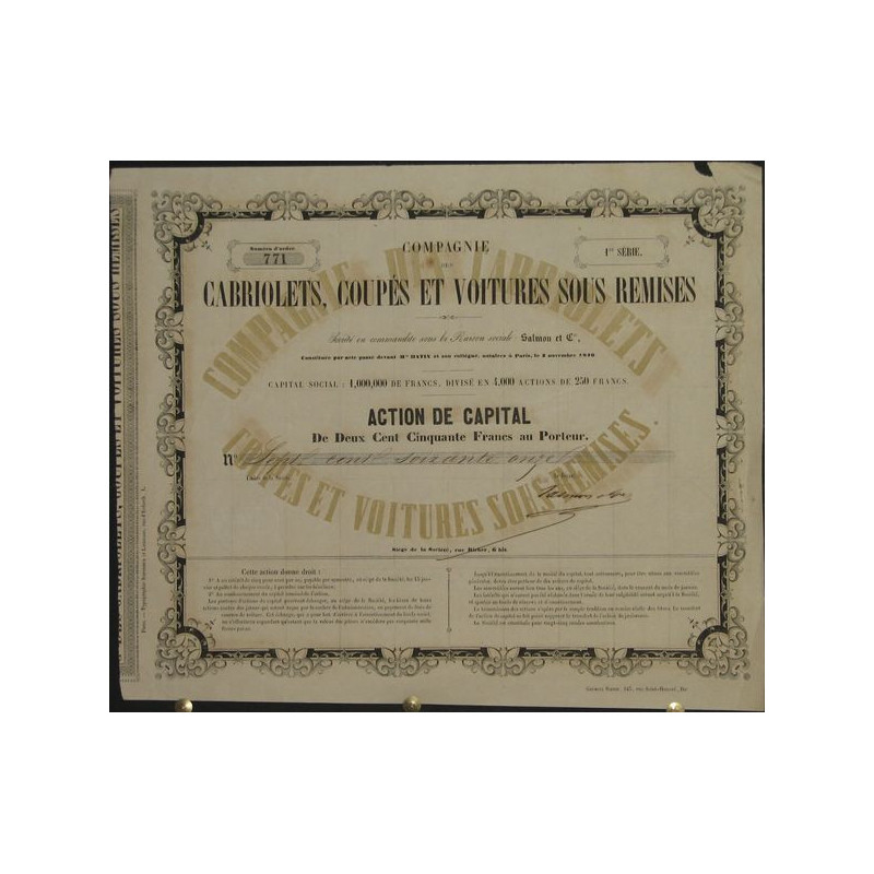 Cie des Cabriolets Coupés et Voitures sous Remises (Act Capital)