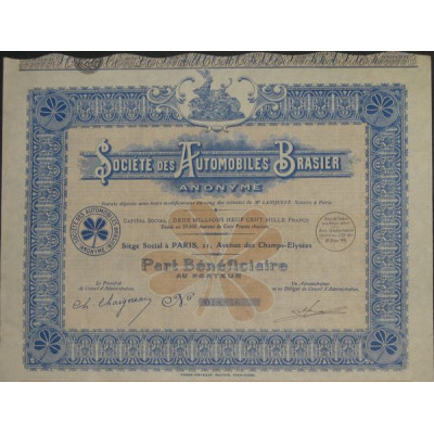 Sté des Automobiles Brasier (PB bleue)