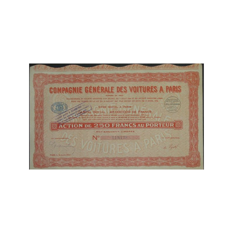 Cié Gale des Voitures à Paris (Act)