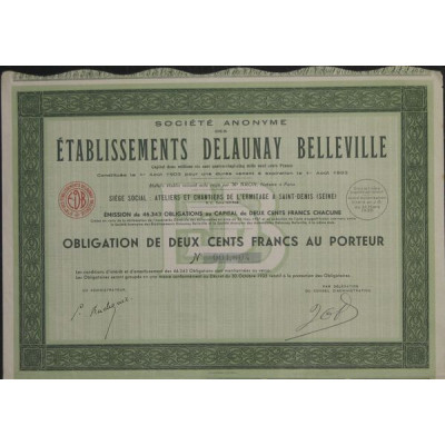 S.A. des Ets Delaunay Belleville (Obl)