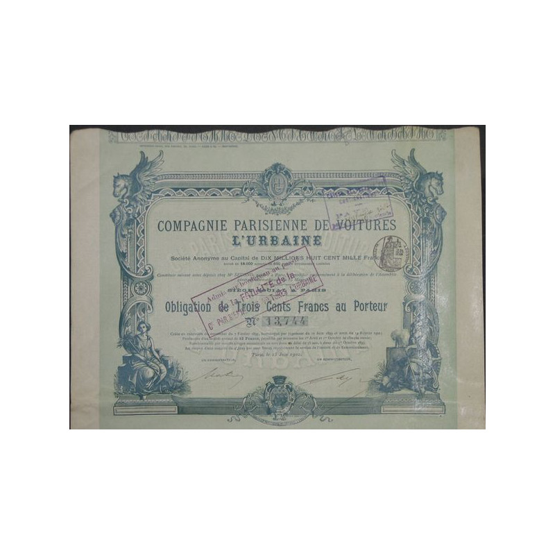 Cie Parisienne de Voitures l'Urbaine (Obl)