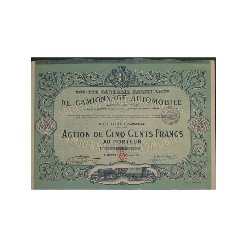 Sté Gale Marseillaise de Camionnage Automobile