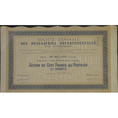 Sté Gale des Messageries Départementales par Automobiles