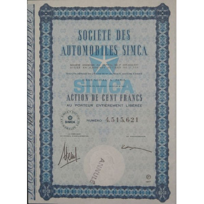 Sté des Automobiles Simca (Act 100 F)