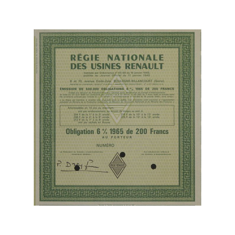 Régie Nationale des Usines Renault (Obl)