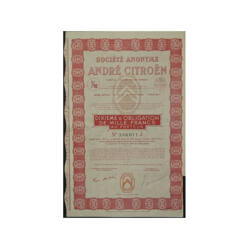 S.A. André Citroën (10ème Obl)