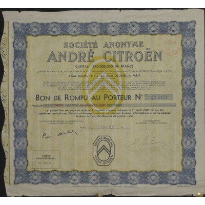 S.A. André Citroën (Bon de Rompu)