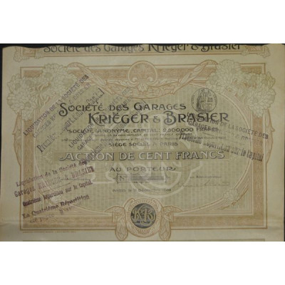 Sté des Garages Kriéger et Brasier (Act)