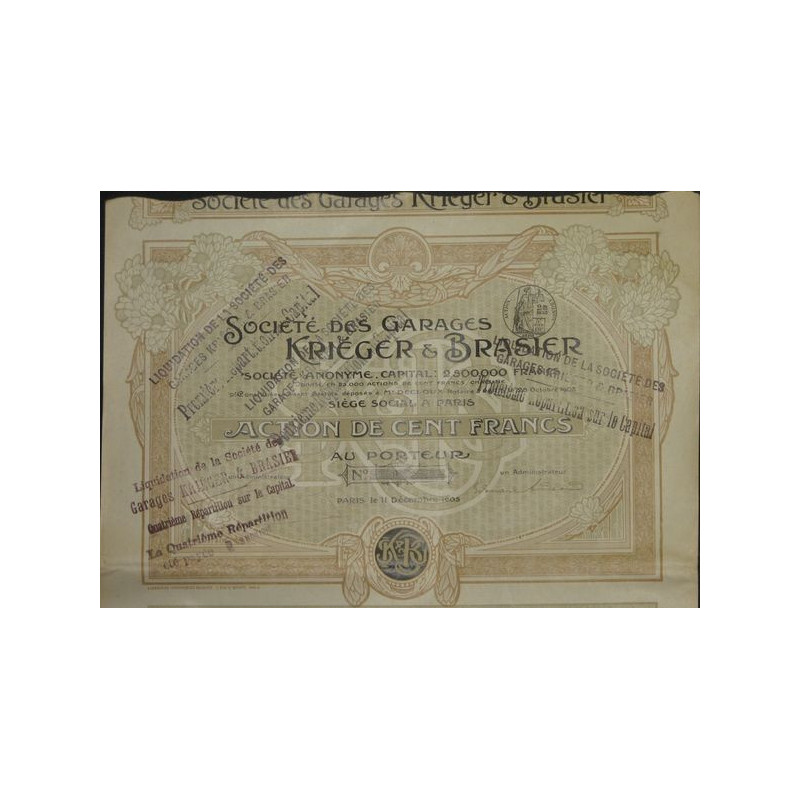 Sté des Garages Kriéger et Brasier (Act)