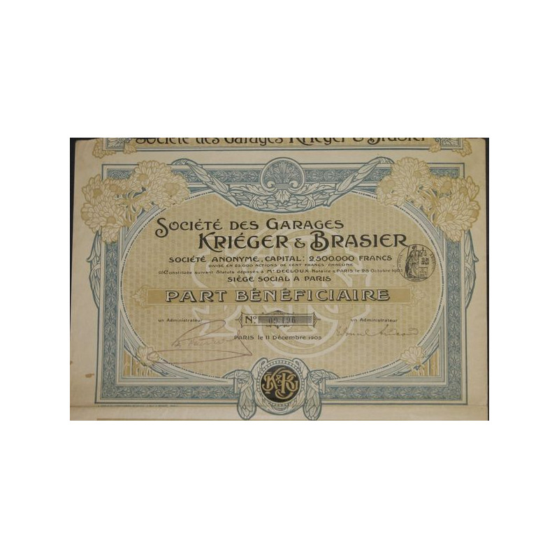 Sté des Garages Kriéger et Brasier (PB)