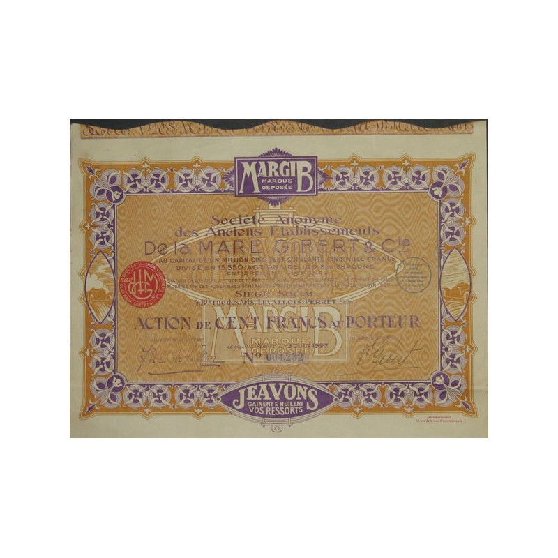 S.A. des Anc Ets De la Mare Gibert et Cie (1927)