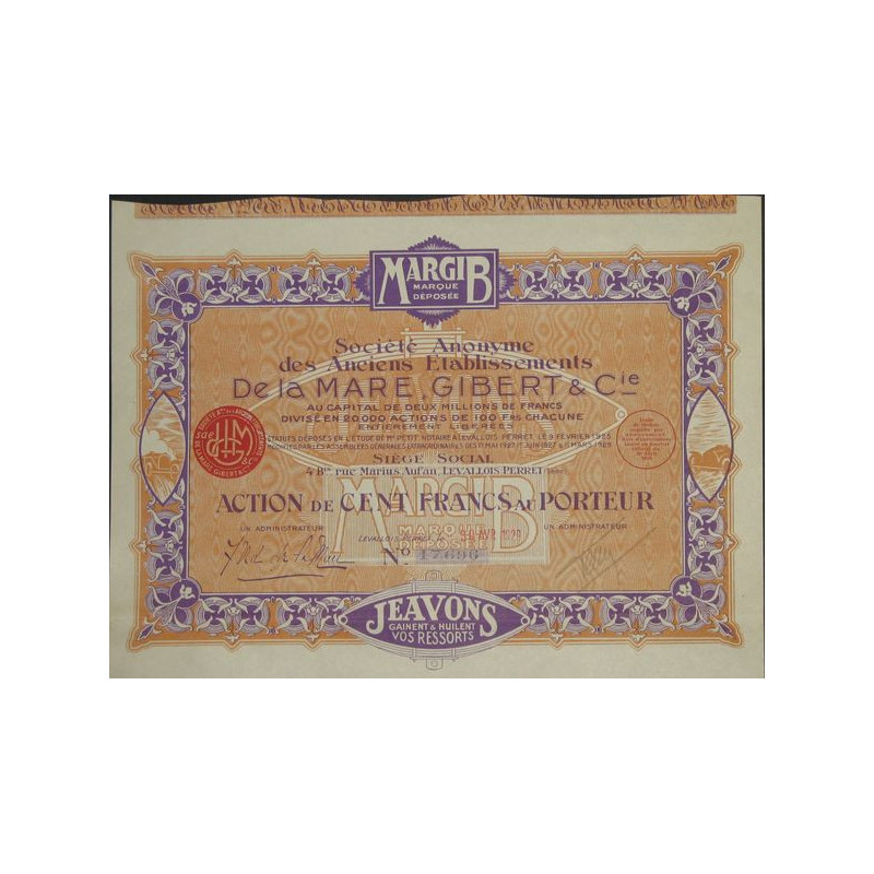 S.A. des Anc Ets De la Mare Gibert et Cie (1929)