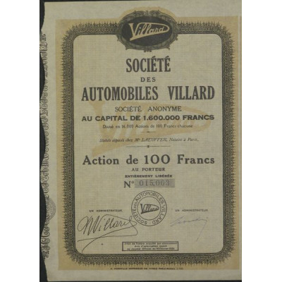 Sté des Automobiles Villard