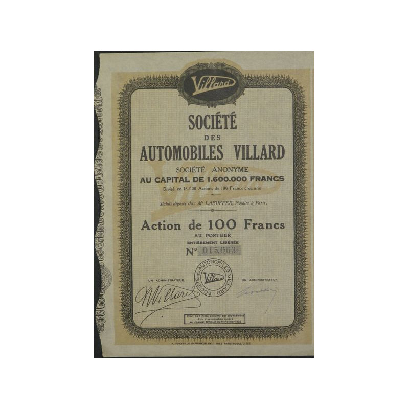 Sté des Automobiles Villard