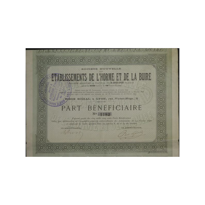 Sté Nlle des Ets de l'Horme et de la Buire (PB)